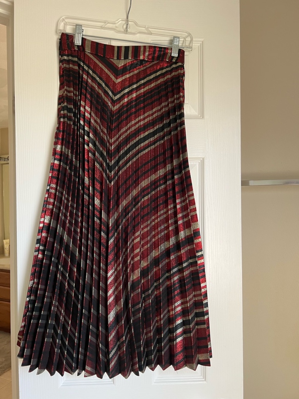 Zara Striped Metallic Skirt